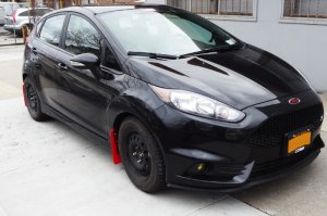 Ford Fiesta ST Mud Flaps - Front + Rear - Rally Armor - UR Black with White Logo - Black - `13-`19
